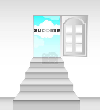 Illustration for Success door   vector illustration - Royalty Free Image