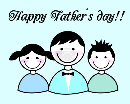 Téléchargez les illustrations : Illustration de la fête des pères heureux - en licence libre de droit