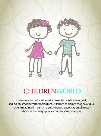 Illustration for Illustration of the pair of children - Royalty Free Image