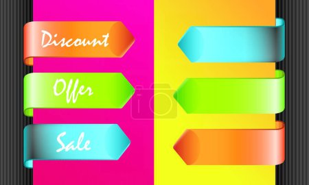 Illustration for Colors discount labels vector illustration - Royalty Free Image
