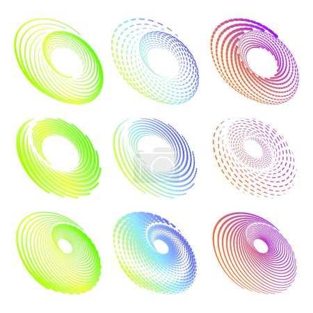 Téléchargez les illustrations : Cercle de design créatif et éléments symétriques ronds - en licence libre de droit