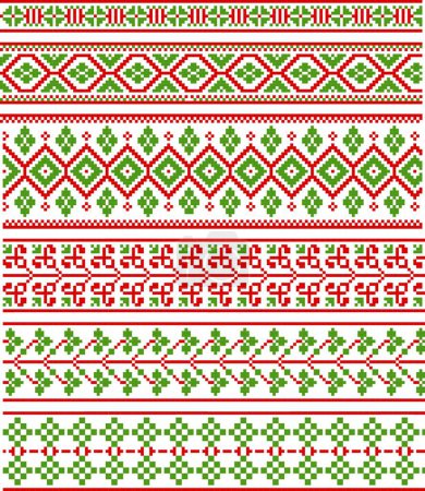 Illustration for Knitted seamless pattern with christmas and new year theme. - Royalty Free Image