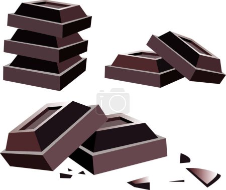 Téléchargez les illustrations : Barres de chocolat, illustration vectorielle graphique - en licence libre de droit
