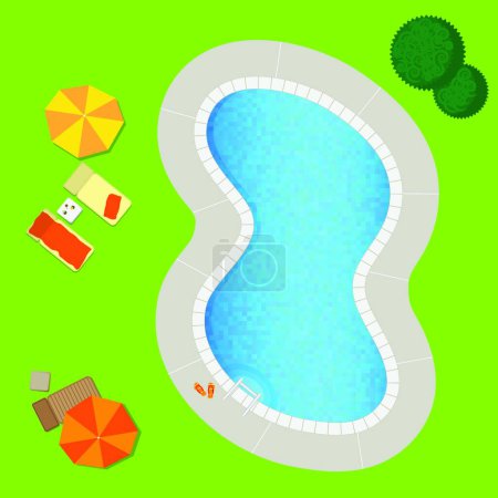 Illustration for Swimming pool, graphic vector illustration - Royalty Free Image