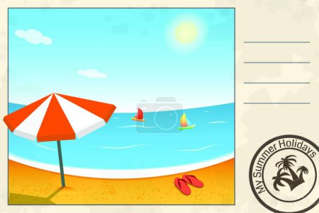 Illustration for Summer postcard, graphic vector illustration - Royalty Free Image