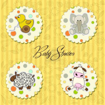 Illustration for Cartoon baby toys items collection - Royalty Free Image