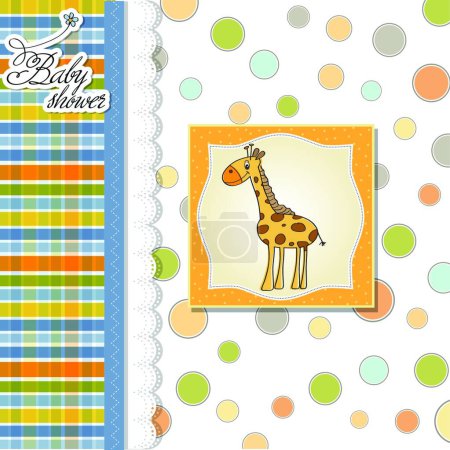 Illustration for New baby announcement card with giraffe - Royalty Free Image