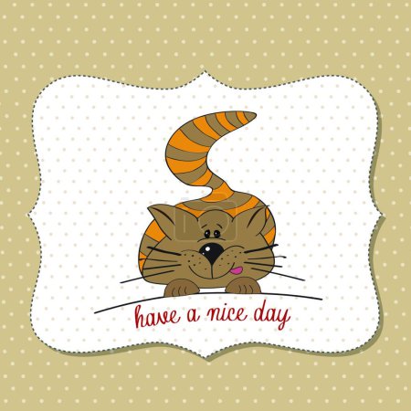Illustration for Kitty wishes you a nice day card - Royalty Free Image