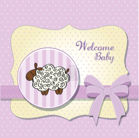 Téléchargez les illustrations : Carte de douche bébé mignon avec mouton - en licence libre de droit