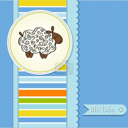 Illustration for Cute baby shower card with sheep - Royalty Free Image