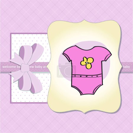 Illustration for New baby girl announcement card - Royalty Free Image