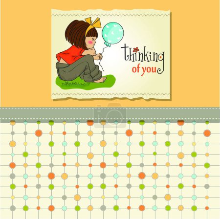 Illustration for Pretty young girl sitting - Royalty Free Image