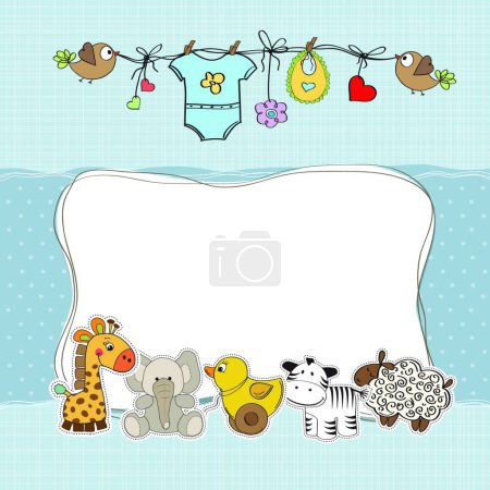 Illustration for Baby boy shower card - Royalty Free Image