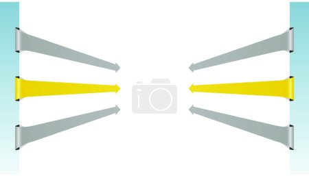 Ilustración de La plantilla de flecha orientada al centro - Imagen libre de derechos