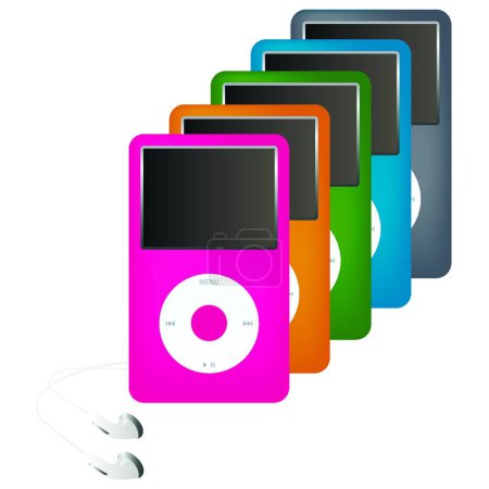 Illustration for Illustration of the Colorful media players - Royalty Free Image