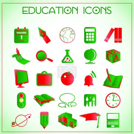 Ilustración de Ilustración de los iconos de la educación - Imagen libre de derechos