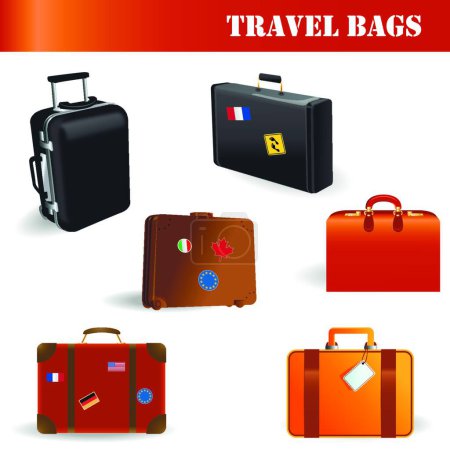 Téléchargez les photos : Illustration des sacs de voyage Vector - en image libre de droit