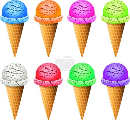 Illustration for Illustration of the vector  icecream cones - Royalty Free Image