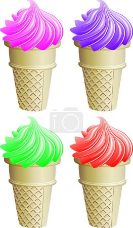 Ilustración de Ilustración de los conos de helado - Imagen libre de derechos