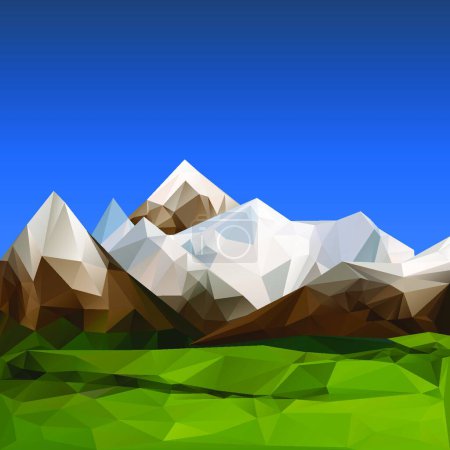 Illustration for "Mountainous terrain, polygonal background" - Royalty Free Image