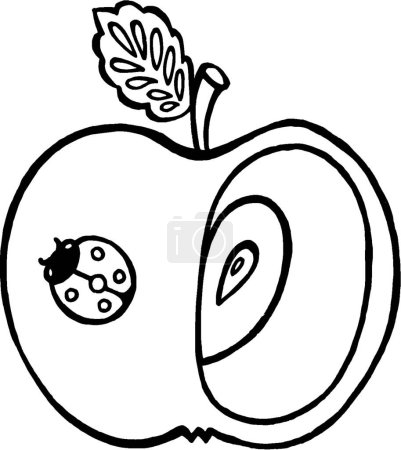 Illustration for Illustration of the apple and ladybird - Royalty Free Image