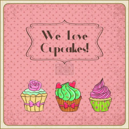Téléchargez les illustrations : Illustration du We love cupcakes - en licence libre de droit