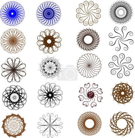 Illustration for Illustration of the set round ornament - Royalty Free Image