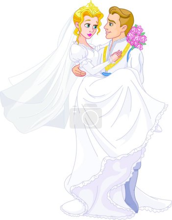 Téléchargez les illustrations : Illustration du couple royal heureux - en licence libre de droit