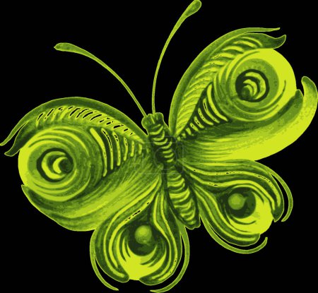 Illustration for Illustration of the green butterfly - Royalty Free Image
