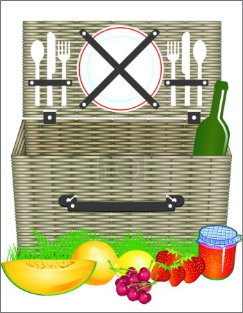Illustration for Illustration of the picnic basket - Royalty Free Image