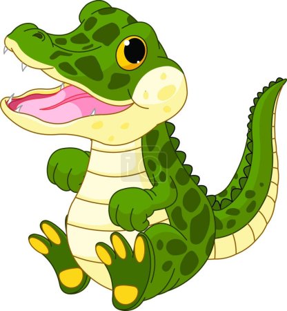 Illustration for Baby crocodile, vector illustration simple design - Royalty Free Image