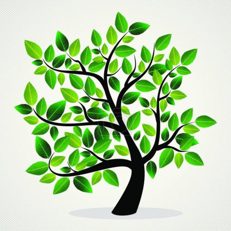 Téléchargez les illustrations : Concept feuilles arbre, illustration vectorielle conception simple - en licence libre de droit