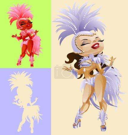 Illustration for Rio Carnival Queen, vector illustration simple design - Royalty Free Image