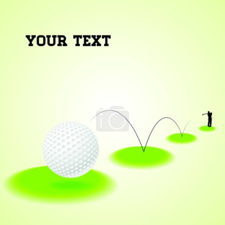 Illustration for Bouncing golf ball, vector illustration simple design - Royalty Free Image