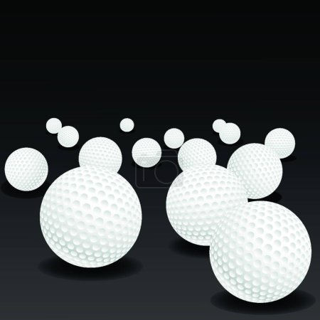Téléchargez les illustrations : Boules de golf, illustration vectorielle design simple - en licence libre de droit