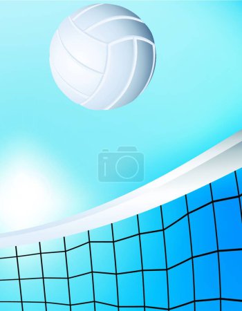 Téléchargez les illustrations : Ballon de volley-ball volant, illustration vectorielle design simple - en licence libre de droit