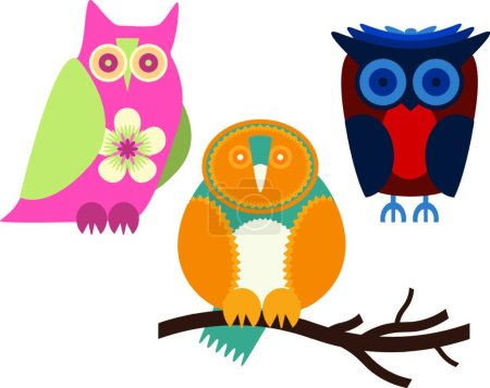 Illustration for Owls, vector illustration simple design - Royalty Free Image