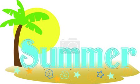 Ilustración de Texto de verano, ilustración vectorial diseño simple - Imagen libre de derechos