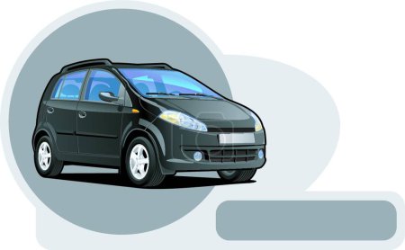 Téléchargez les illustrations : Petite voiture, illustration vectorielle design simple - en licence libre de droit