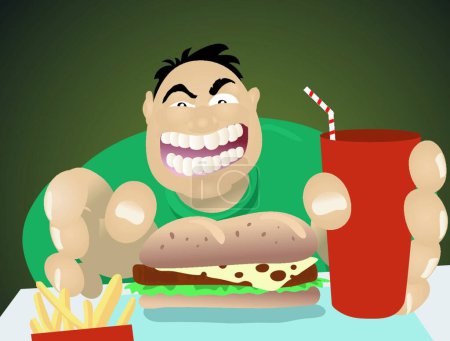 Illustration for Hungry Man, vector illustration simple design - Royalty Free Image