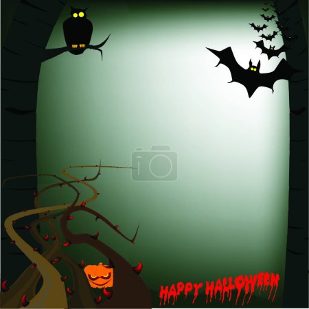 Ilustración de Maderas de Halloween, ilustración vectorial gráfica - Imagen libre de derechos