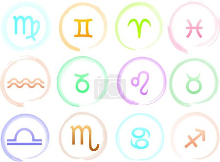 Illustration for Horoscope signs set, vector illustration - Royalty Free Image