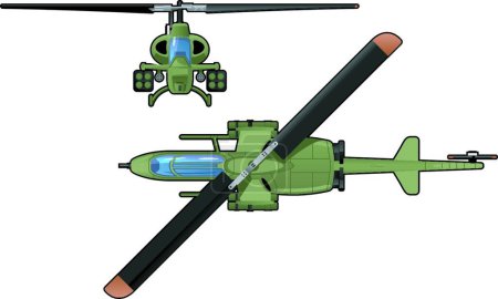 Ilustración de Helicóptero de ataque, ilustración vectorial gráfica - Imagen libre de derechos