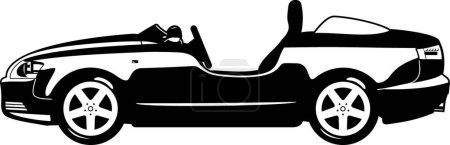 Téléchargez les illustrations : Voiture Roadster, illustration vectorielle design simple - en licence libre de droit