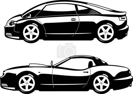 Téléchargez les illustrations : Illustration vectorielle voitures de sport - en licence libre de droit