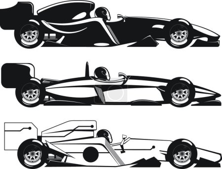 Téléchargez les illustrations : Formule voiture, illustration vectorielle conception simple - en licence libre de droit