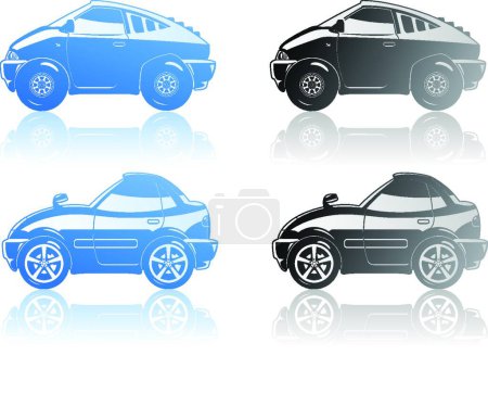 Téléchargez les illustrations : Illustration vectorielle de voitures de sport - en licence libre de droit