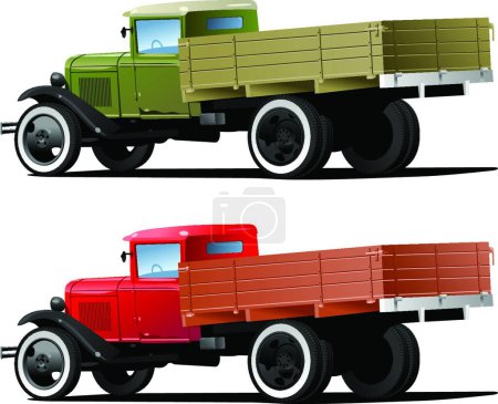 Illustration for Vintage truck, vector illustration simple design - Royalty Free Image