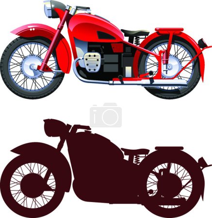 Ilustración de Motocicleta, ilustración vectorial diseño simple - Imagen libre de derechos