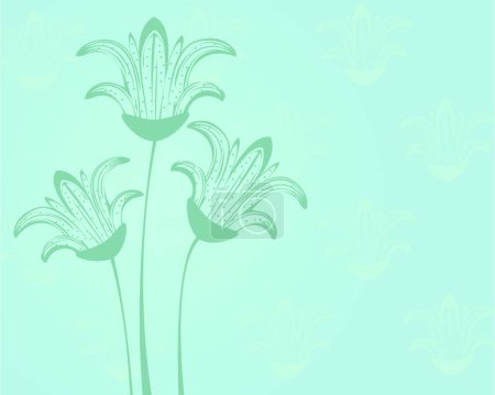Ilustración de Tarjeta Vintage con flores de lirio - Imagen libre de derechos